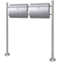 Double Mailbox on Stand Stainless Steel