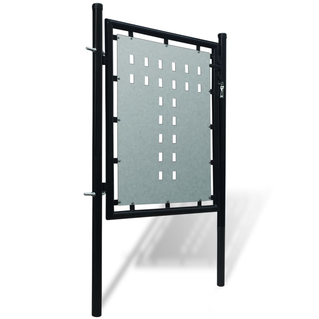 Black Single Door Fence Gate 100 x 125 cm