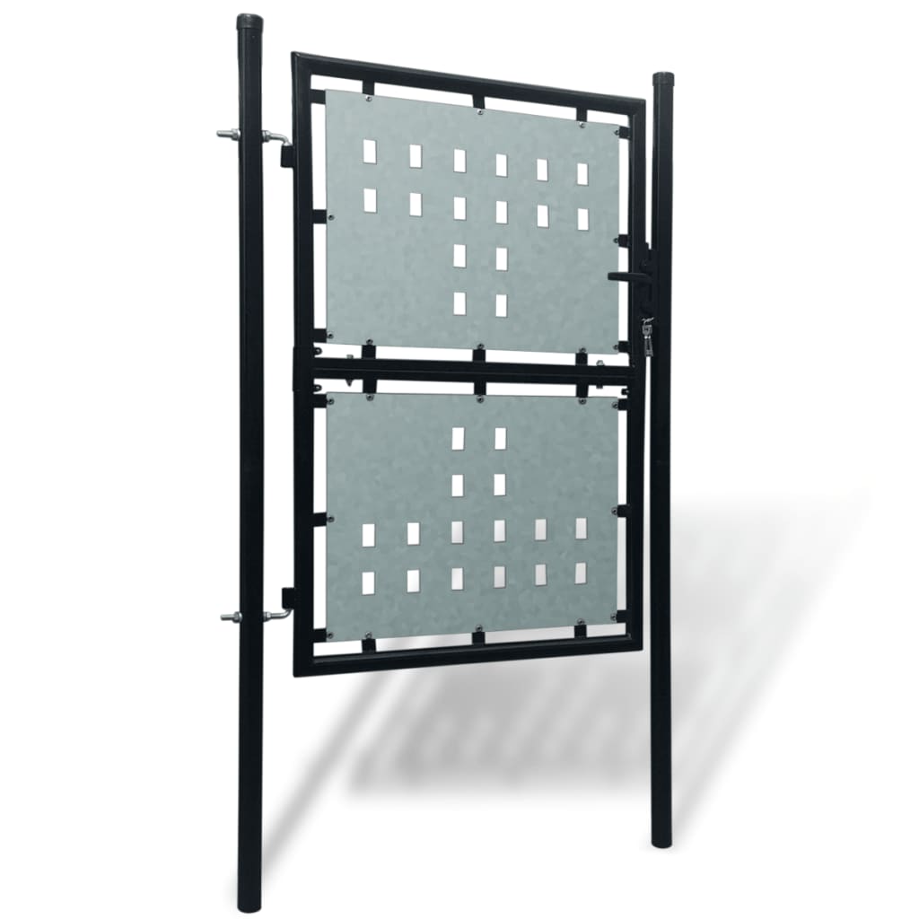 Black Single Door Fence Gate 100 x 250 cm