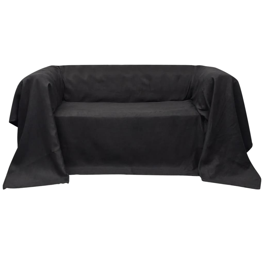 Micro-suede Couch Slipcover Anthracite 210 x 280 cm