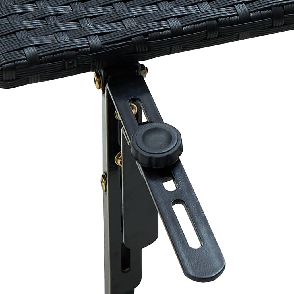 Balcony Table 60x60x32 cm Black Poly Rattan