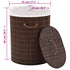 Bamboo Laundry Bin Oval Dark Brown