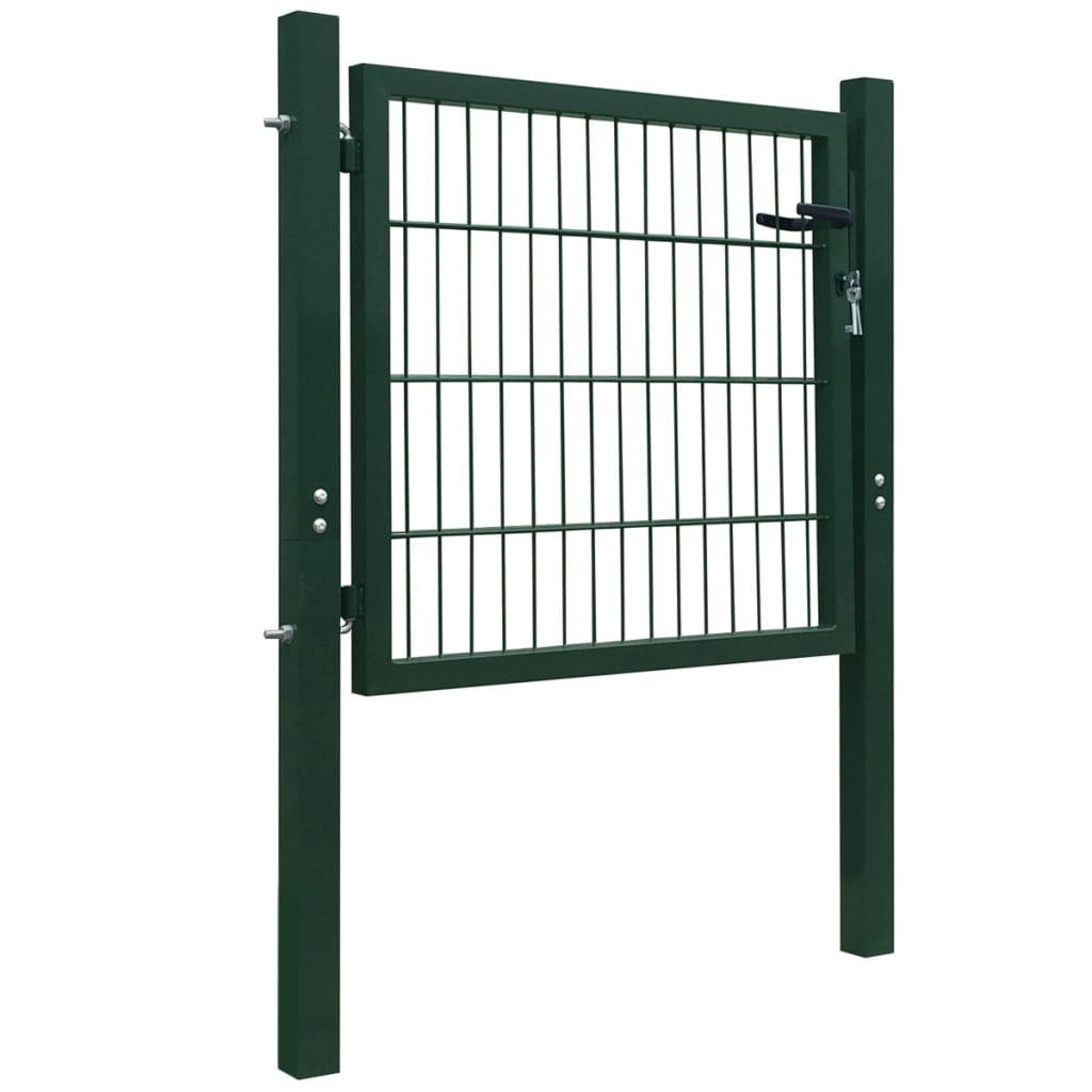 Fence Gate Steel Green 105x150 cm