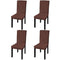 Straight Stretchable Chair Cover 4 pcs Brown