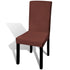 Straight Stretchable Chair Cover 4 pcs Brown