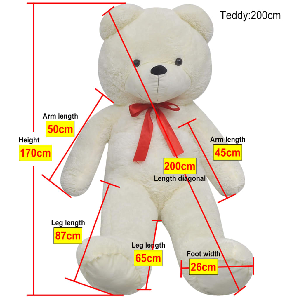 Teddy Bear Cuddly Toy Plush White 170 cm