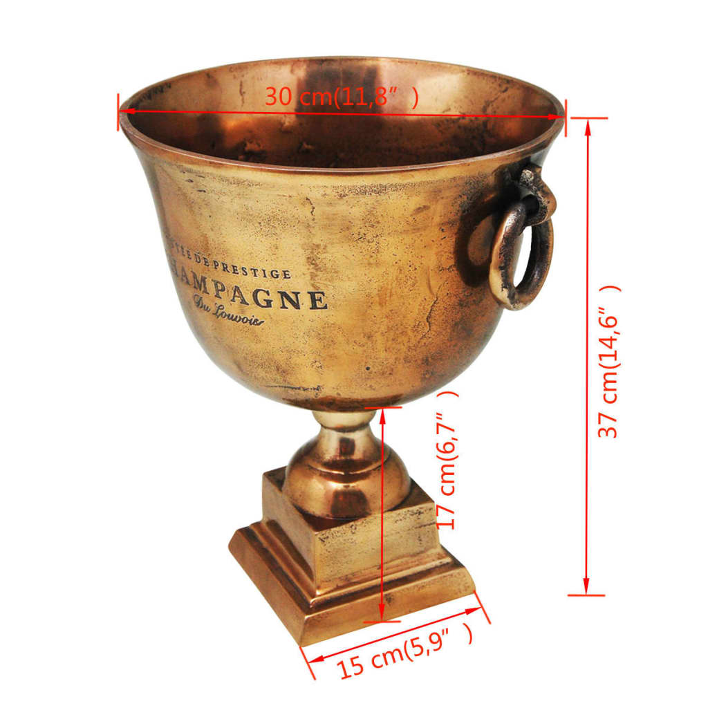 Trophy Cup Champagne Cooler Copper Brown