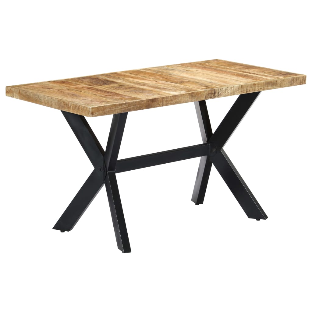 Dining Table 140x70x75 cm Solid Rough Mango Wood