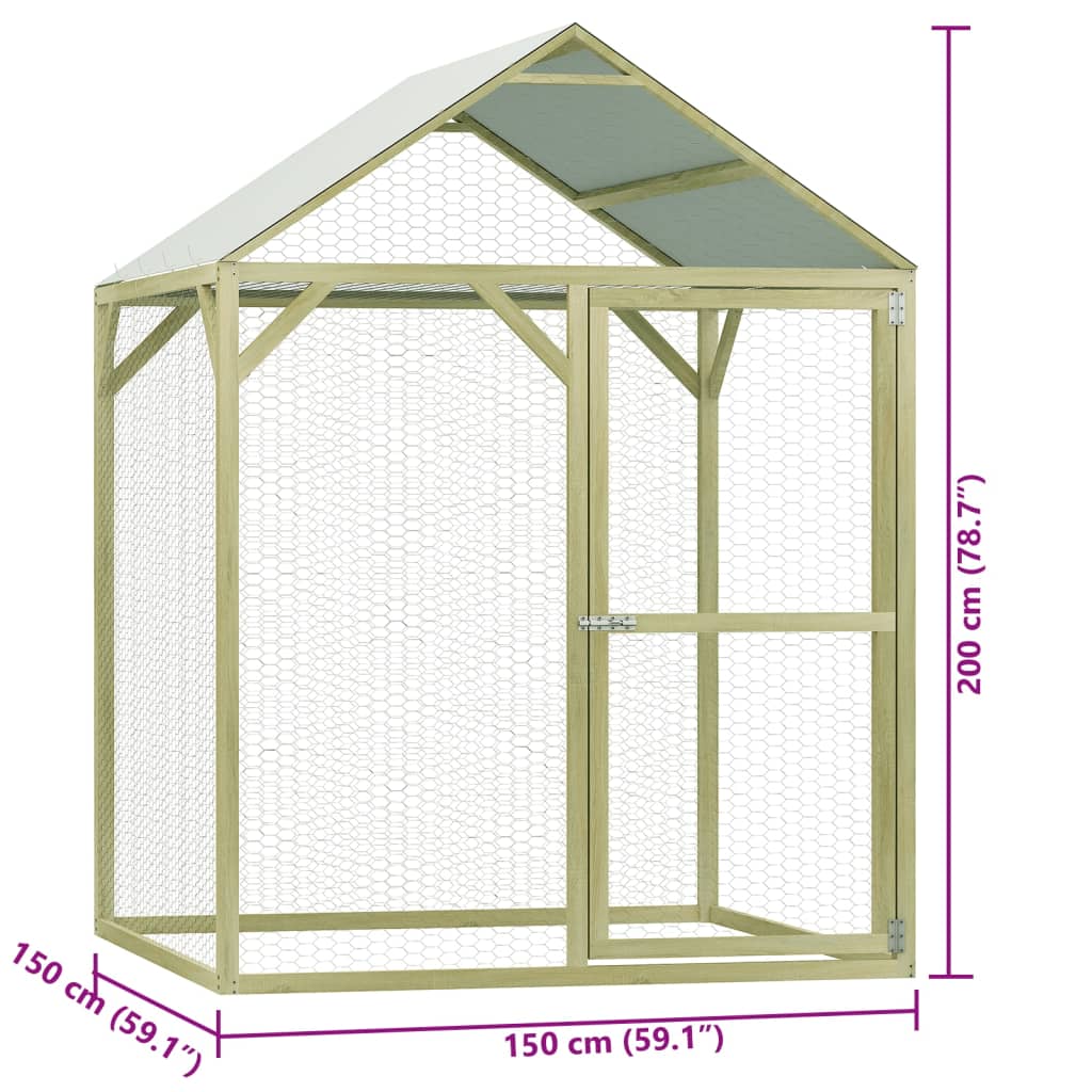 Chicken Cage 1.5x1.5x2 m Steel