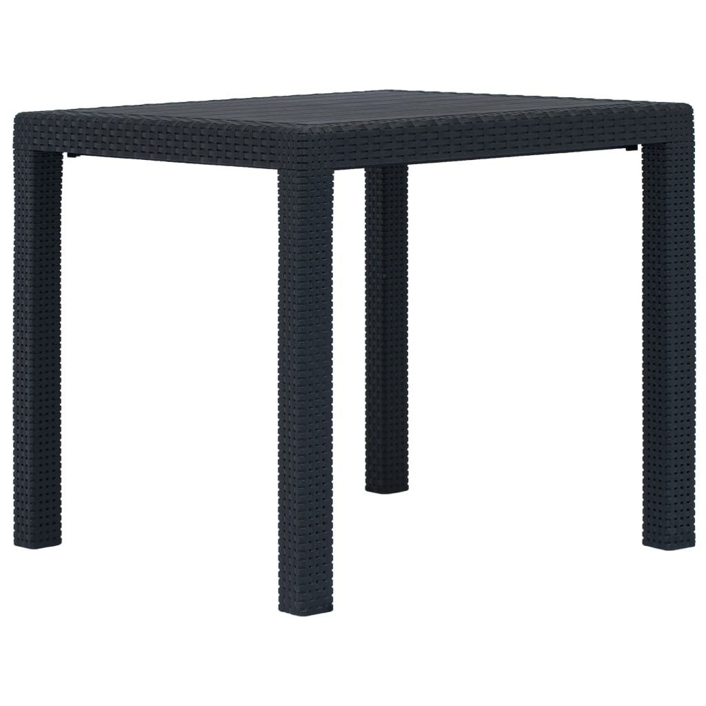 Garden Table Anthracite 79x79x72 cm Plastic Rattan Look