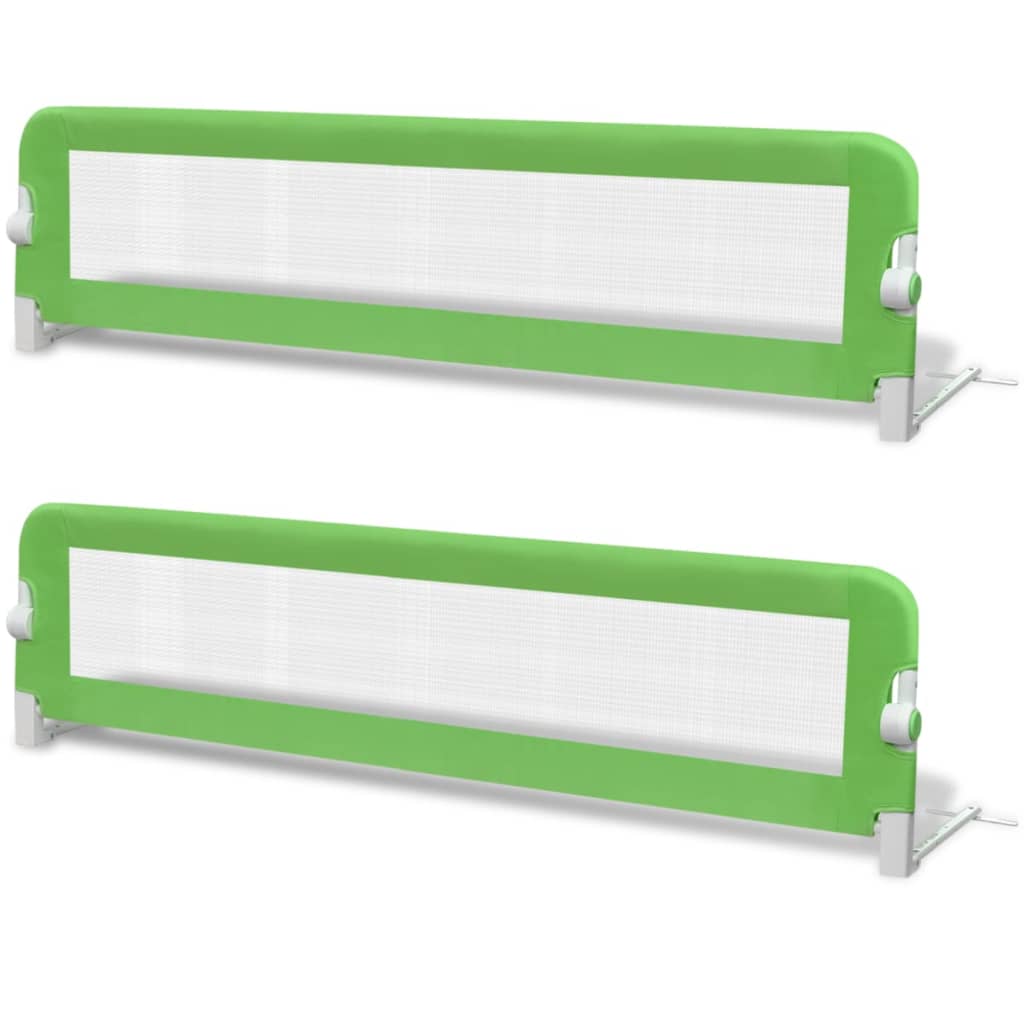 Toddler Safety Bed Rail 2 pcs Green 150x42 cm