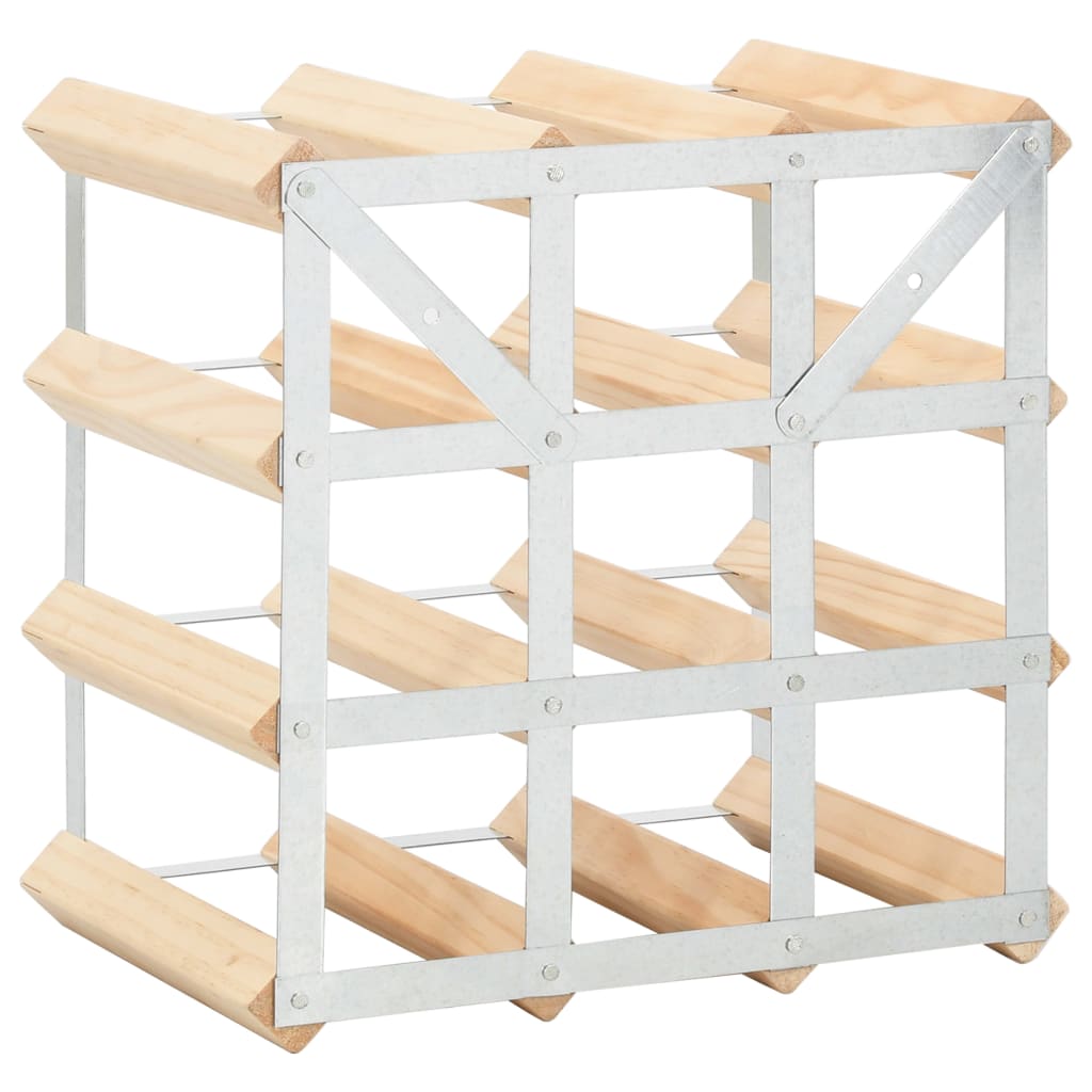 Wine Rack for 12 Bottles Solid Pinewood