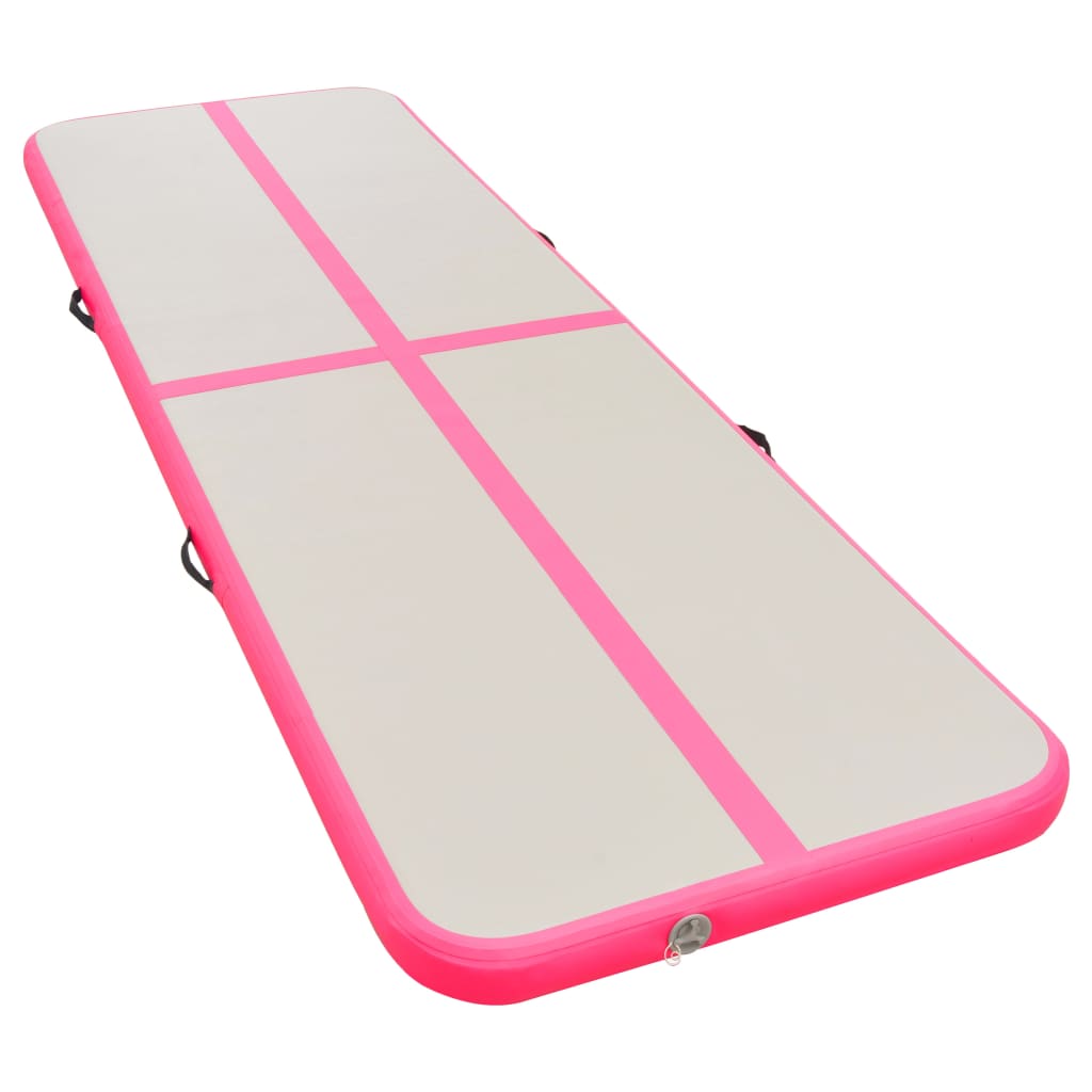 Inflatable Gymnastics Mat with Pump 600x100x10 cm PVC Pink