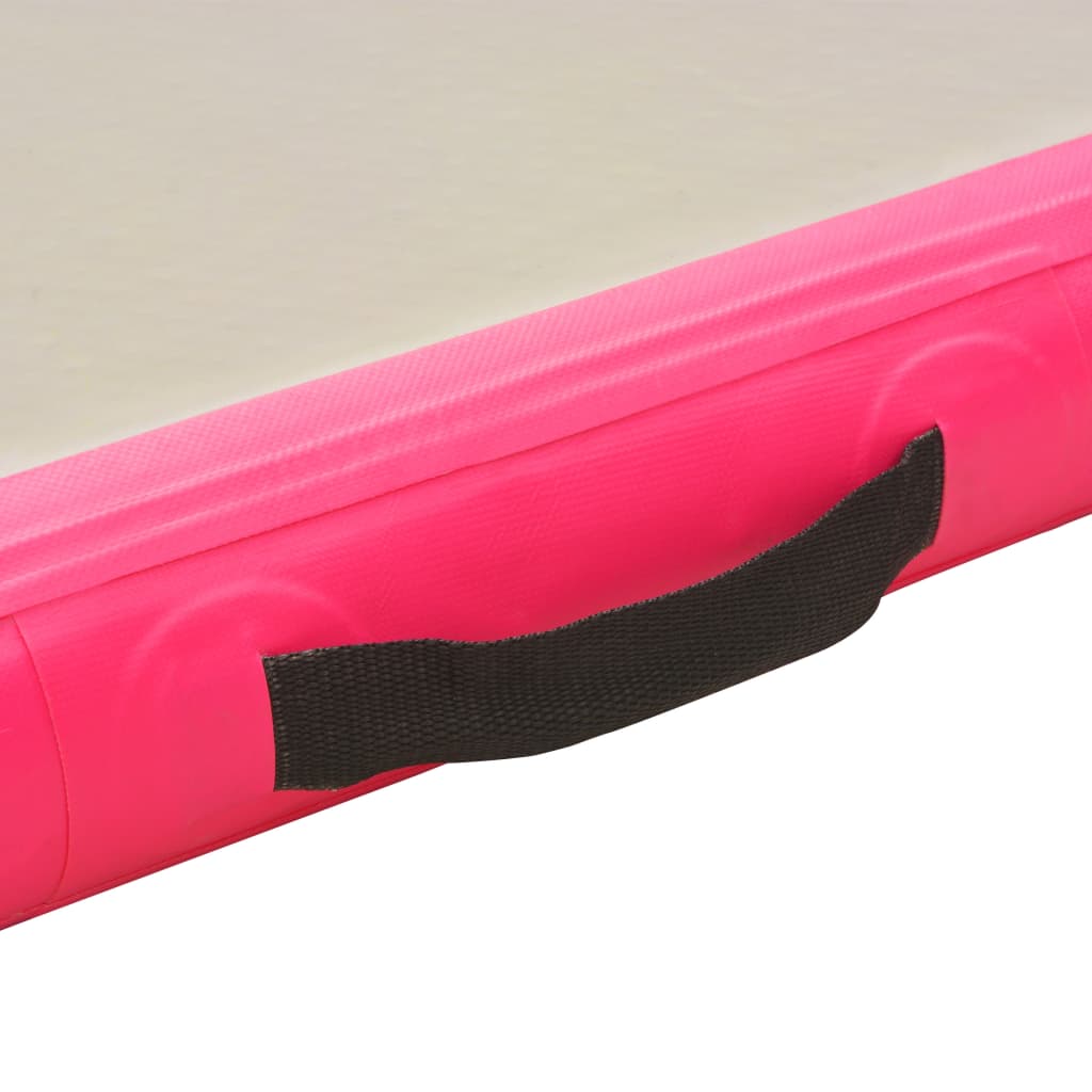 Inflatable Gymnastics Mat with Pump 600x100x10 cm PVC Pink