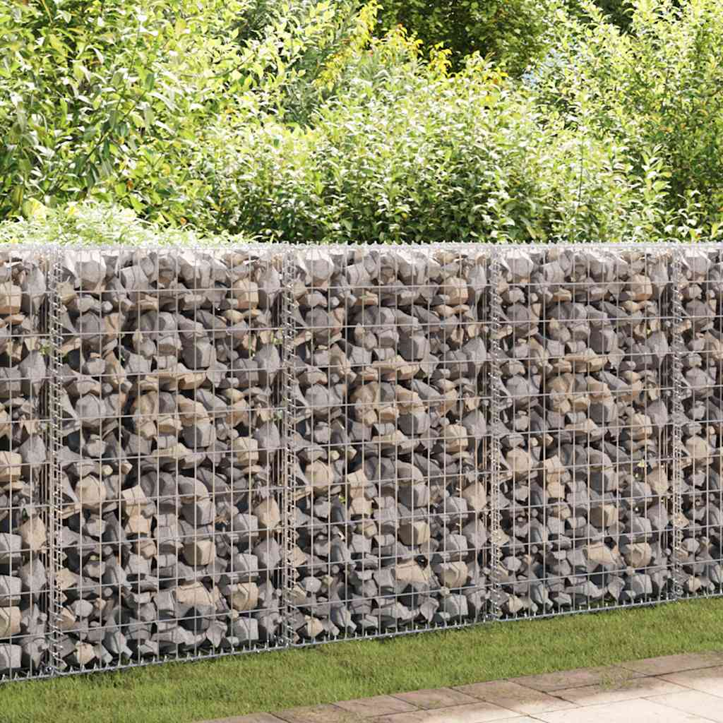 Gabion Wall with Covers Galvanised Steel 100x20x100 cm