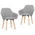 Dining Chairs 2 pcs Light Grey Fabric