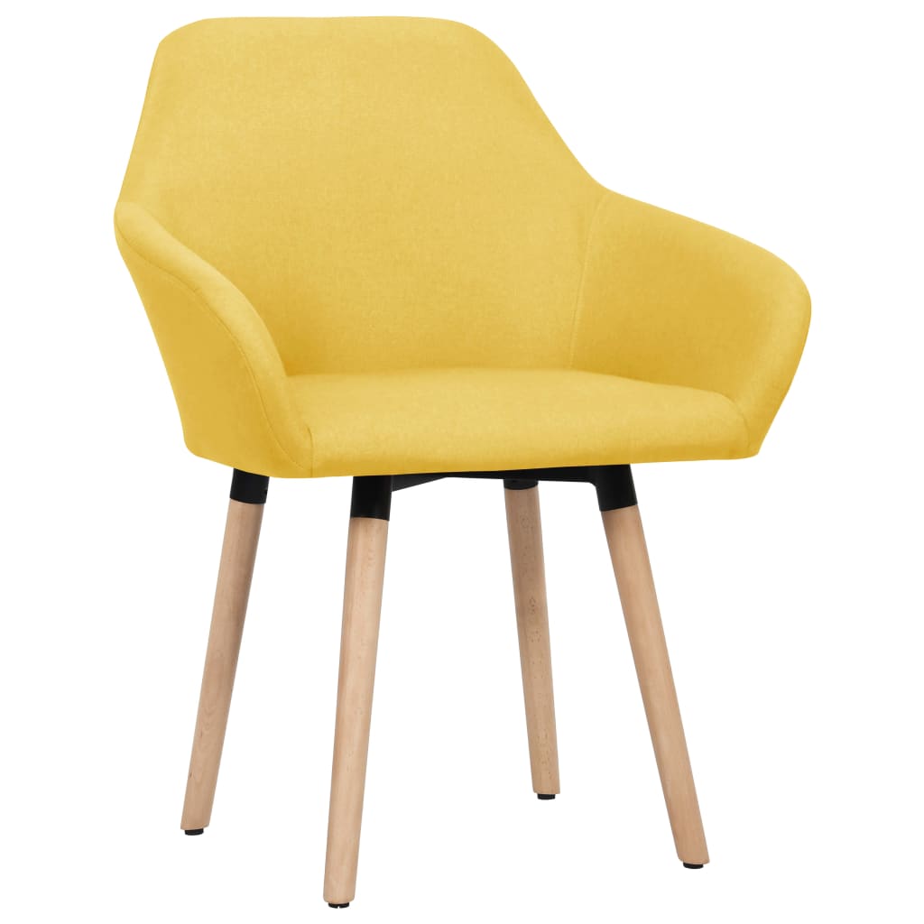 Dining Chairs 2 pcs Yellow Fabric