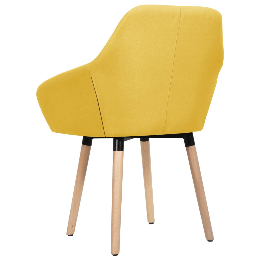 Dining Chairs 2 pcs Yellow Fabric