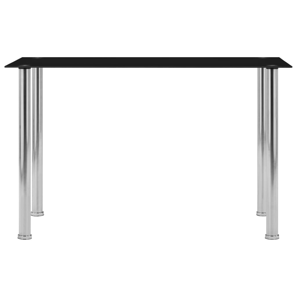 Dining Table Black 120x60x75 cm Tempered Glass