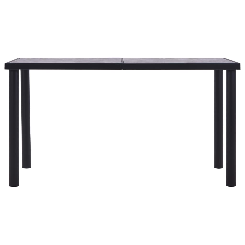 Dining Table Black and Concrete Grey 140x70x75 cm MDF