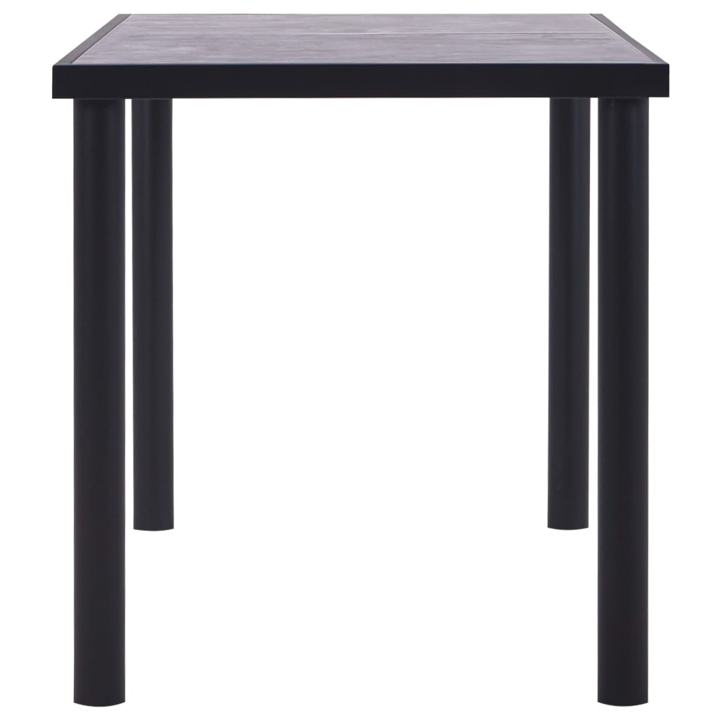 Dining Table Black and Concrete Grey 140x70x75 cm MDF