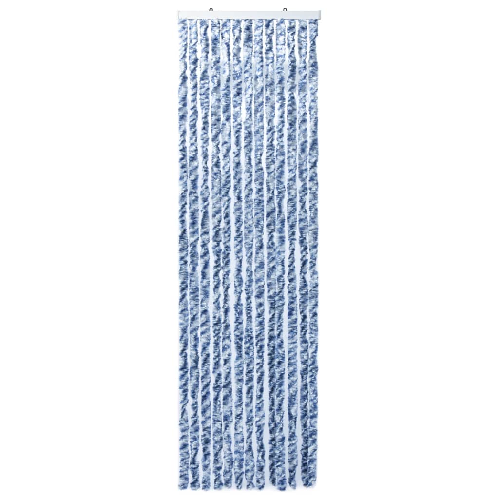 Insect Curtain Blue, White and Silver 56x185 cm Chenille