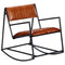 Rocking Chair Brown Real Leather