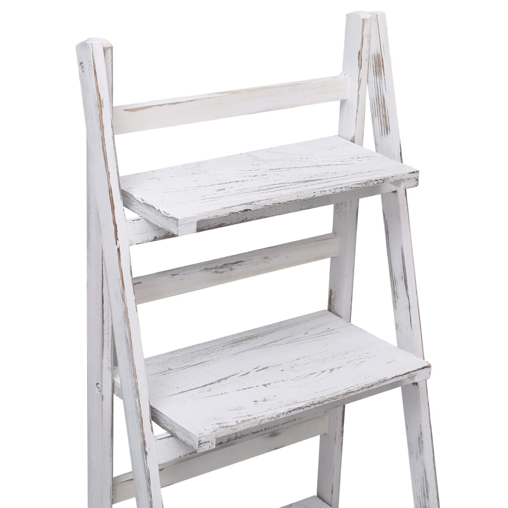 4-Tier Plant Stand White 43x33x113 cm Wood