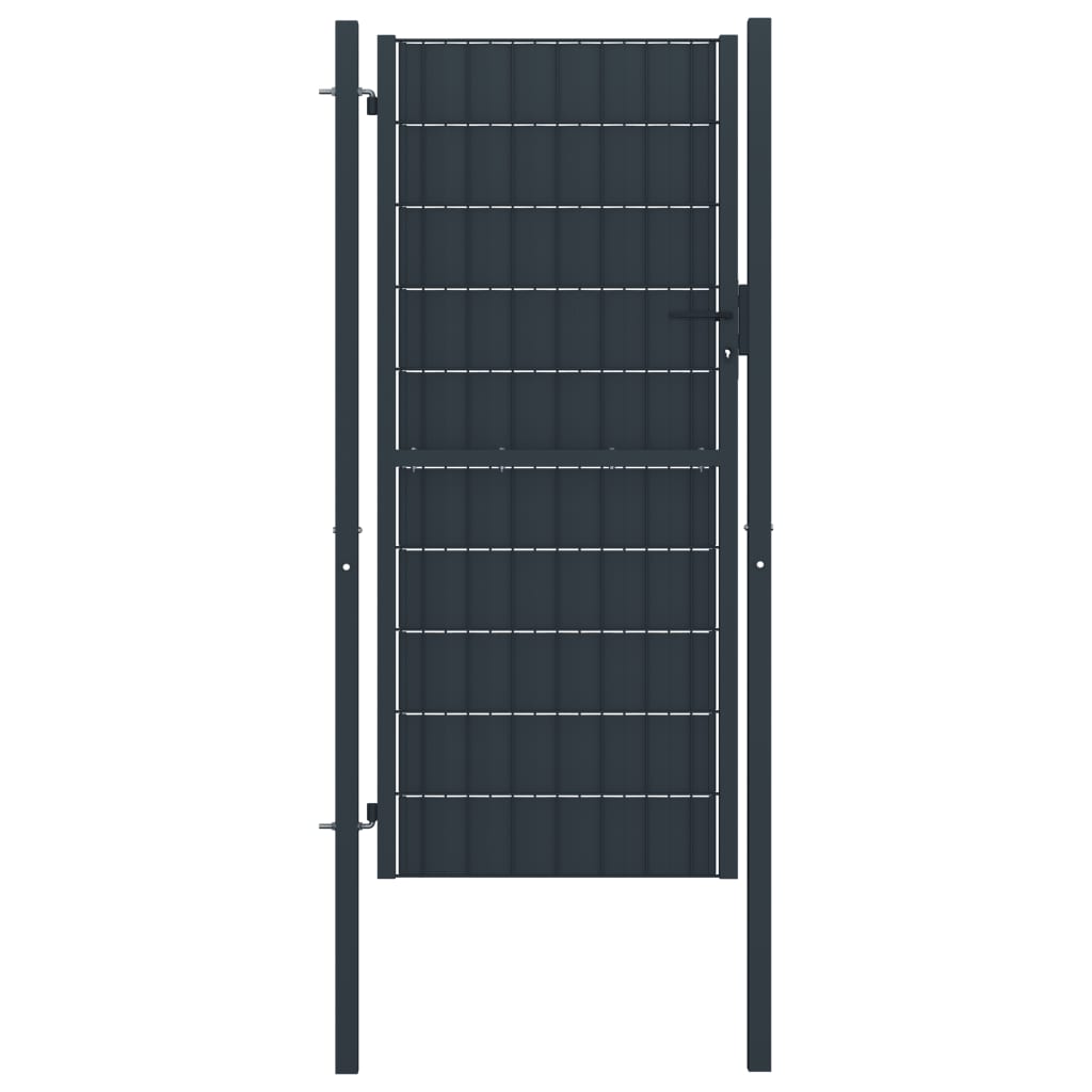 Fence Gate PVC and Steel 100x164 cm Anthracite