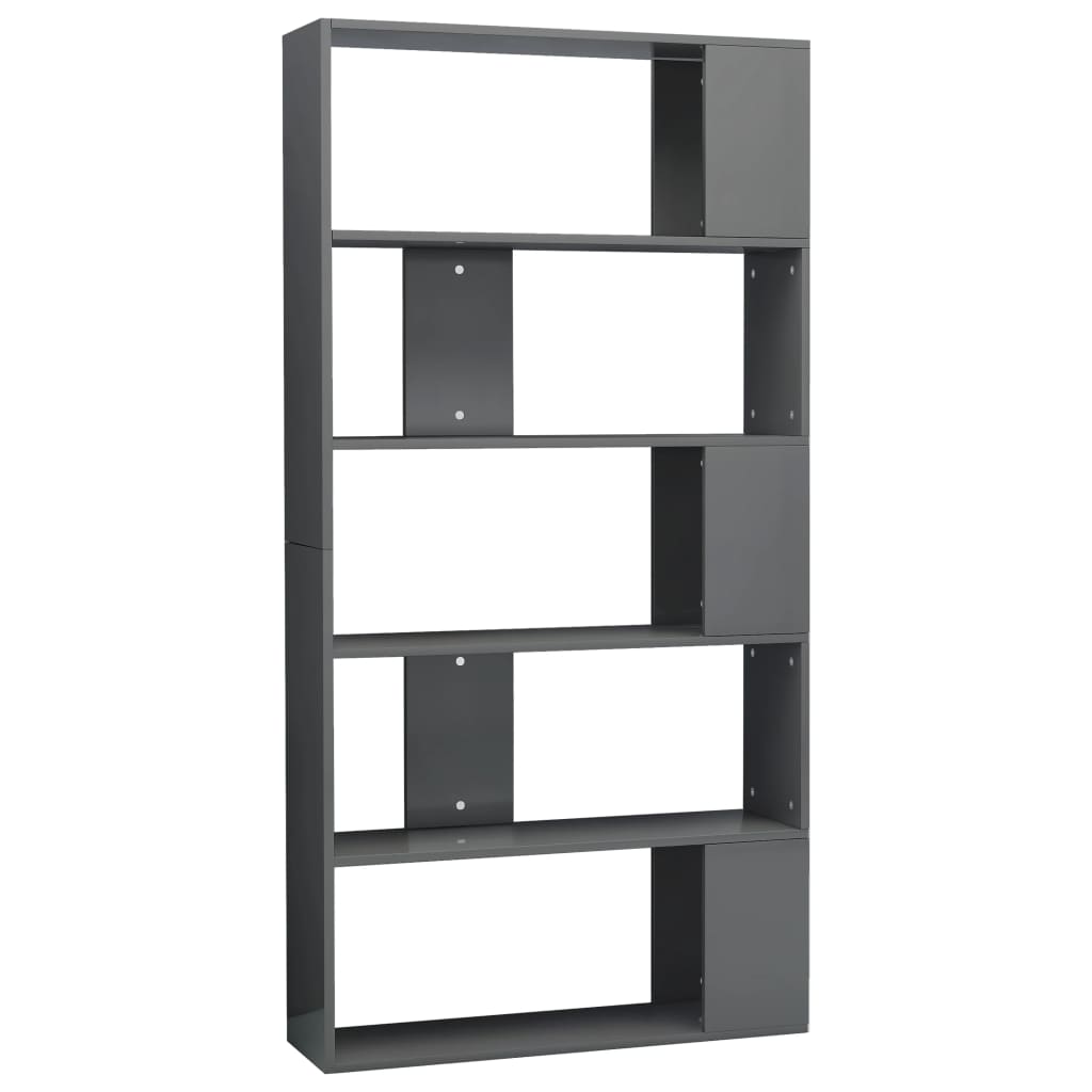 Book Cabinet/Room Divider High Gloss Grey 80x24x159 cm