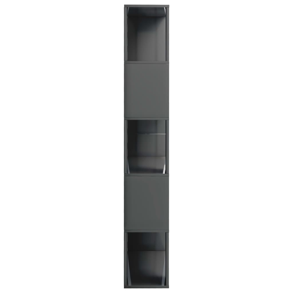 Book Cabinet/Room Divider High Gloss Grey 80x24x159 cm