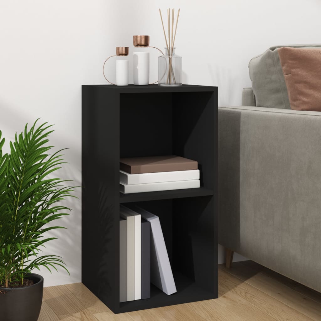 Vinyl Storage Box Black 71x34x36 cm Engineered Wood