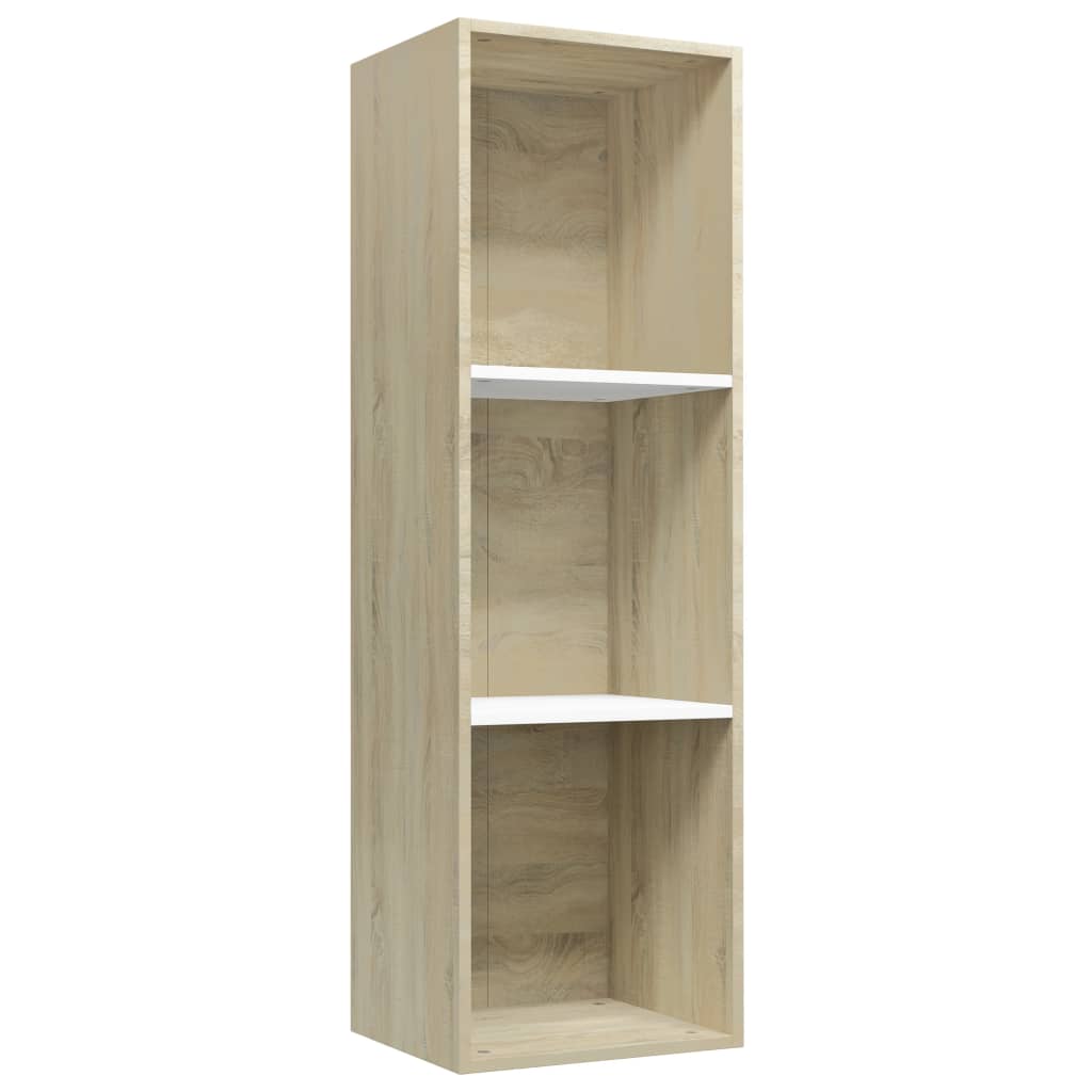 Book Cabinet/TV Cabinet White and Sonoma Oak 36x30x114 cm Engineered Wood