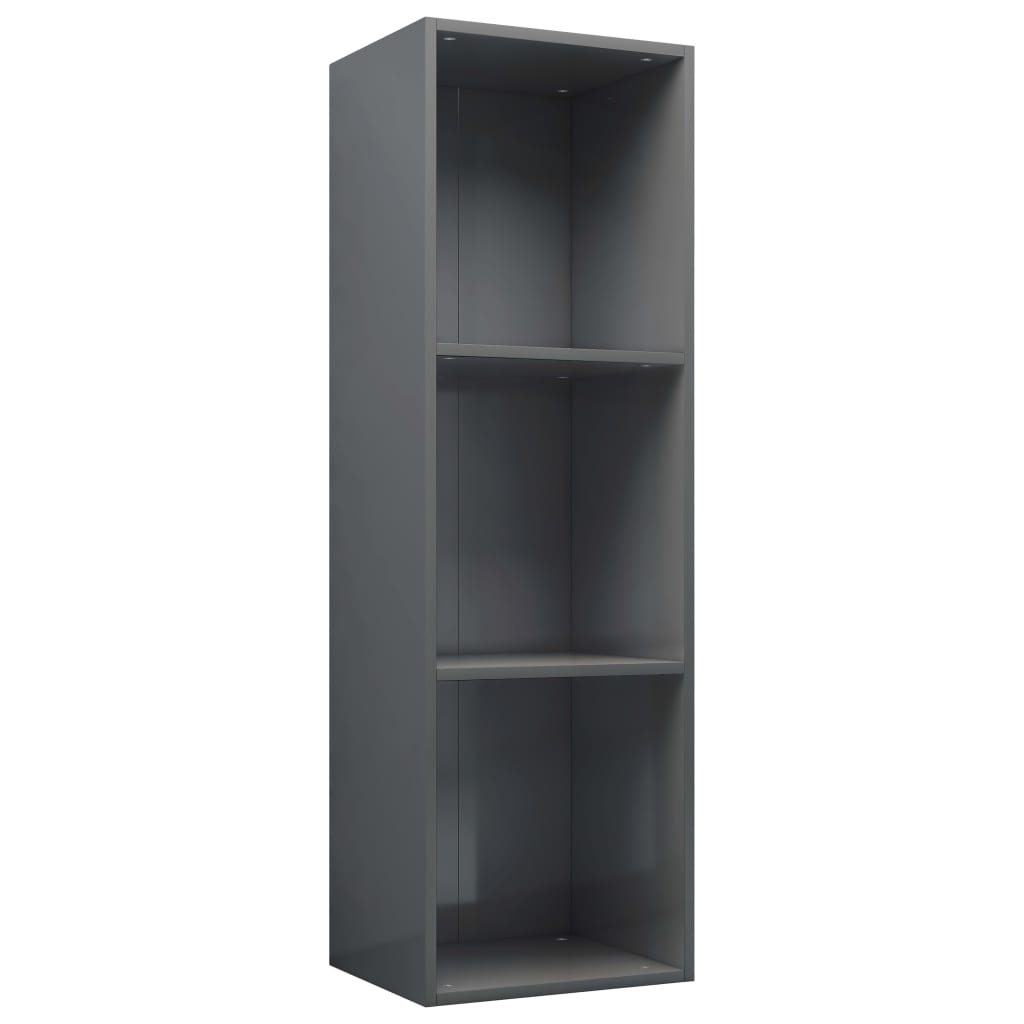 Book Cabinet/TV Cabinet High Gloss Grey 36x30x114 cm Engineered Wood