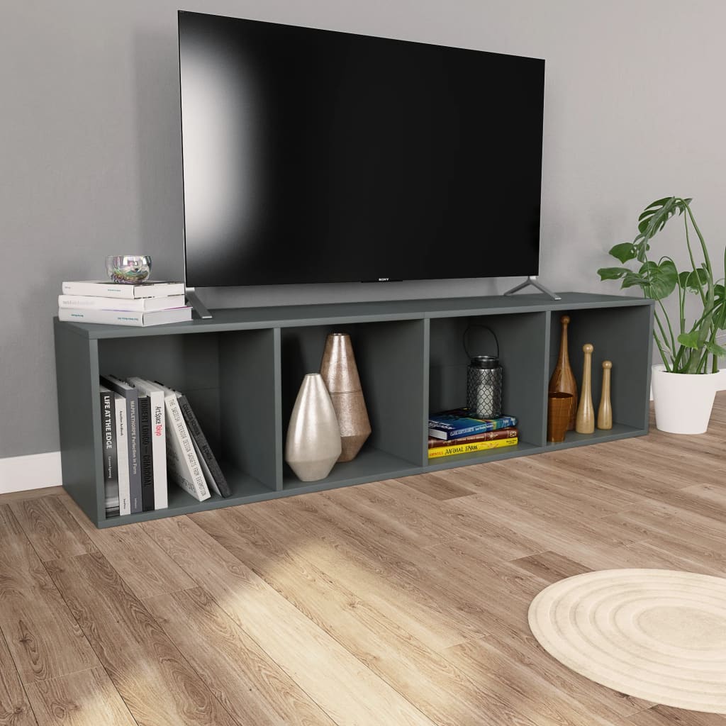 Book Cabinet/TV Cabinet Grey 36x30x143 cm Engineered Wood