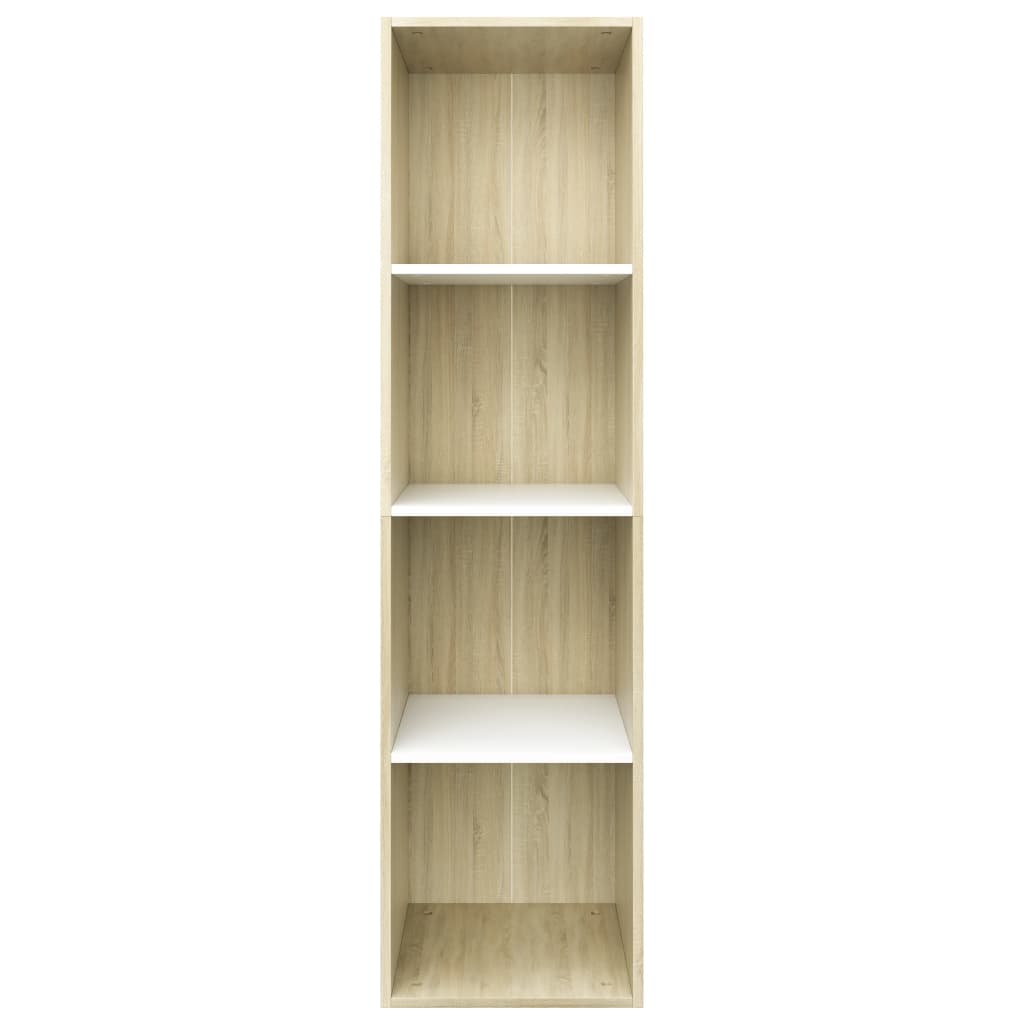 Book Cabinet/TV Cabinet White and Sonoma Oak 36x30x143 cm Engineered Wood