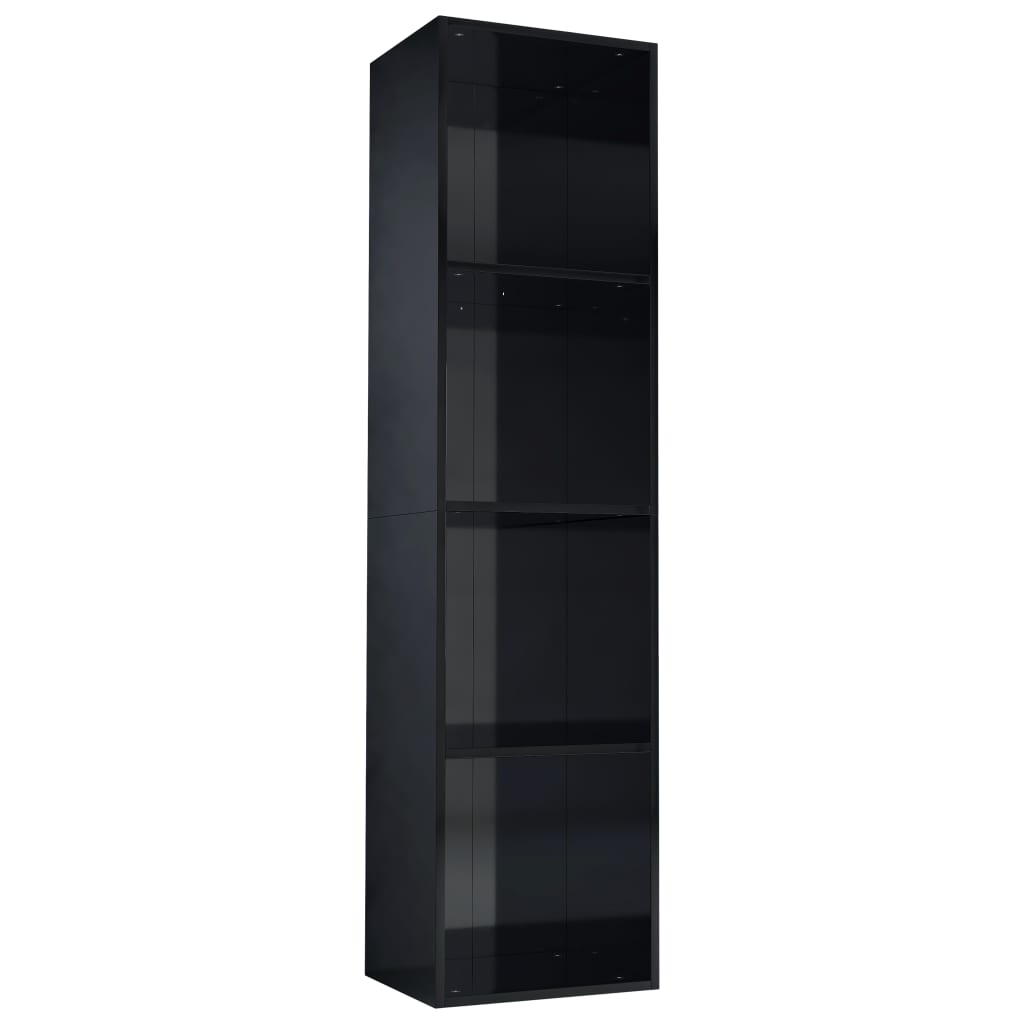 Book Cabinet/TV Cabinet High Gloss Black 36x30x143 cm Engineered Wood