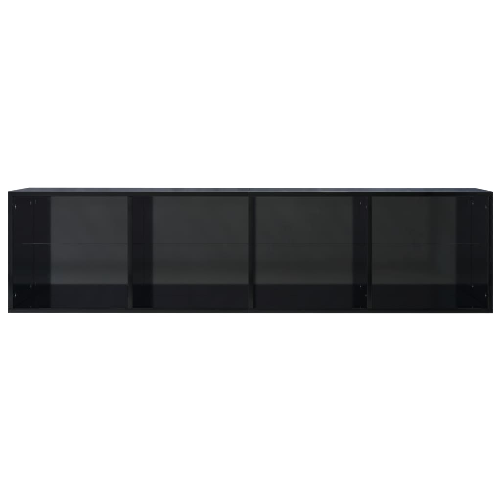 Book Cabinet/TV Cabinet High Gloss Black 36x30x143 cm Engineered Wood