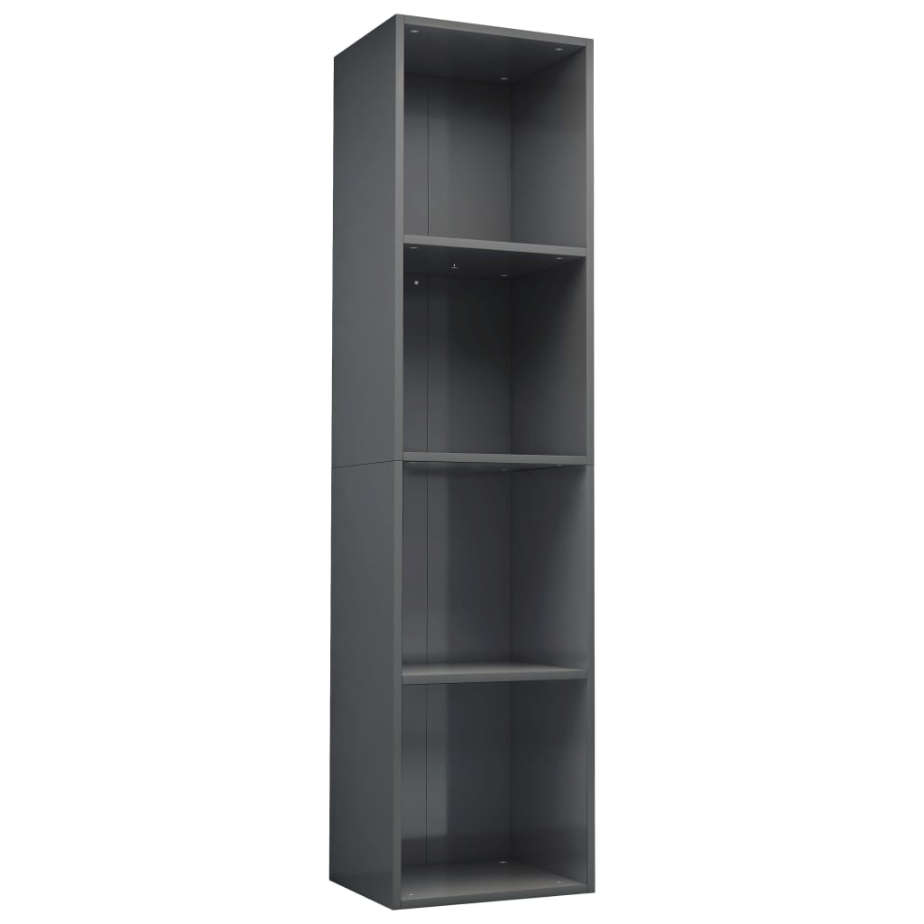 Book Cabinet/TV Cabinet High Gloss Grey 36x30x143 cm Engineered Wood