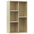 Book Cabinet/Sideboard White and Sonoma Oak 50x25x80 cm Engineered Wood