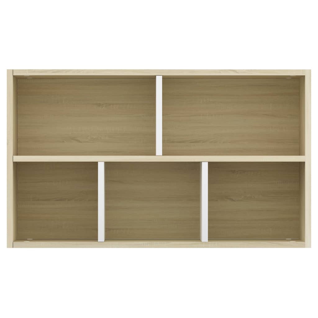 Book Cabinet/Sideboard White and Sonoma Oak 50x25x80 cm Engineered Wood