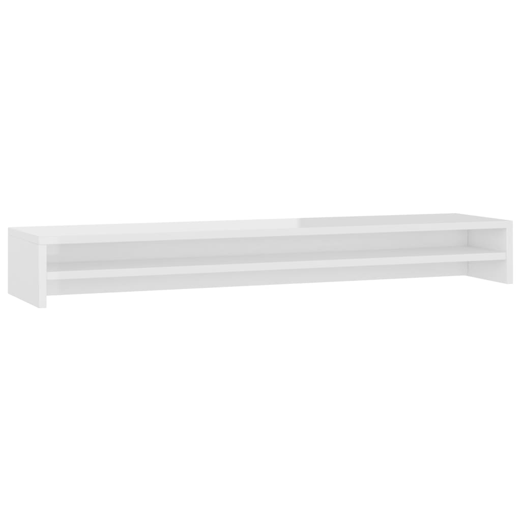 Monitor Stand High Gloss White 100x24x13 cm Engineered Wood