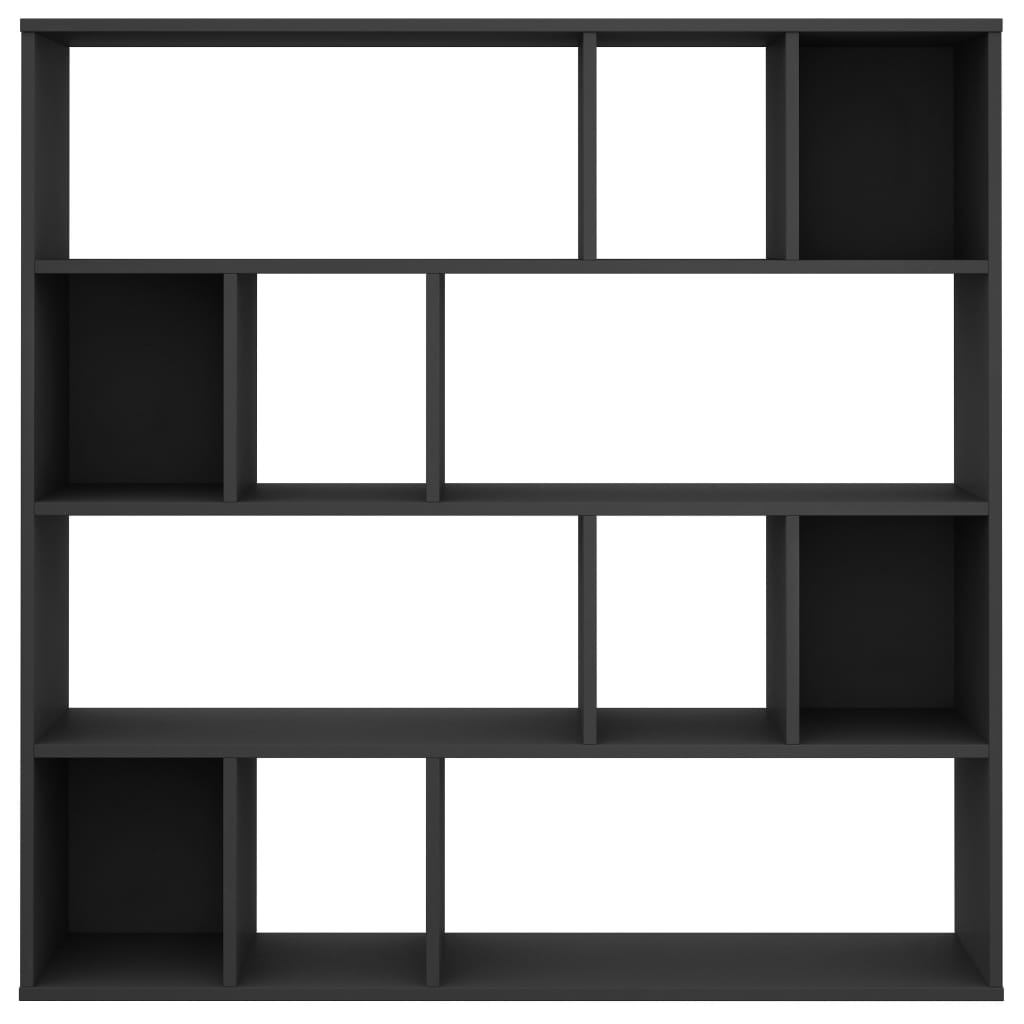 Room Divider/Book Cabinet Black 110x24x110 cm Engineered Wood