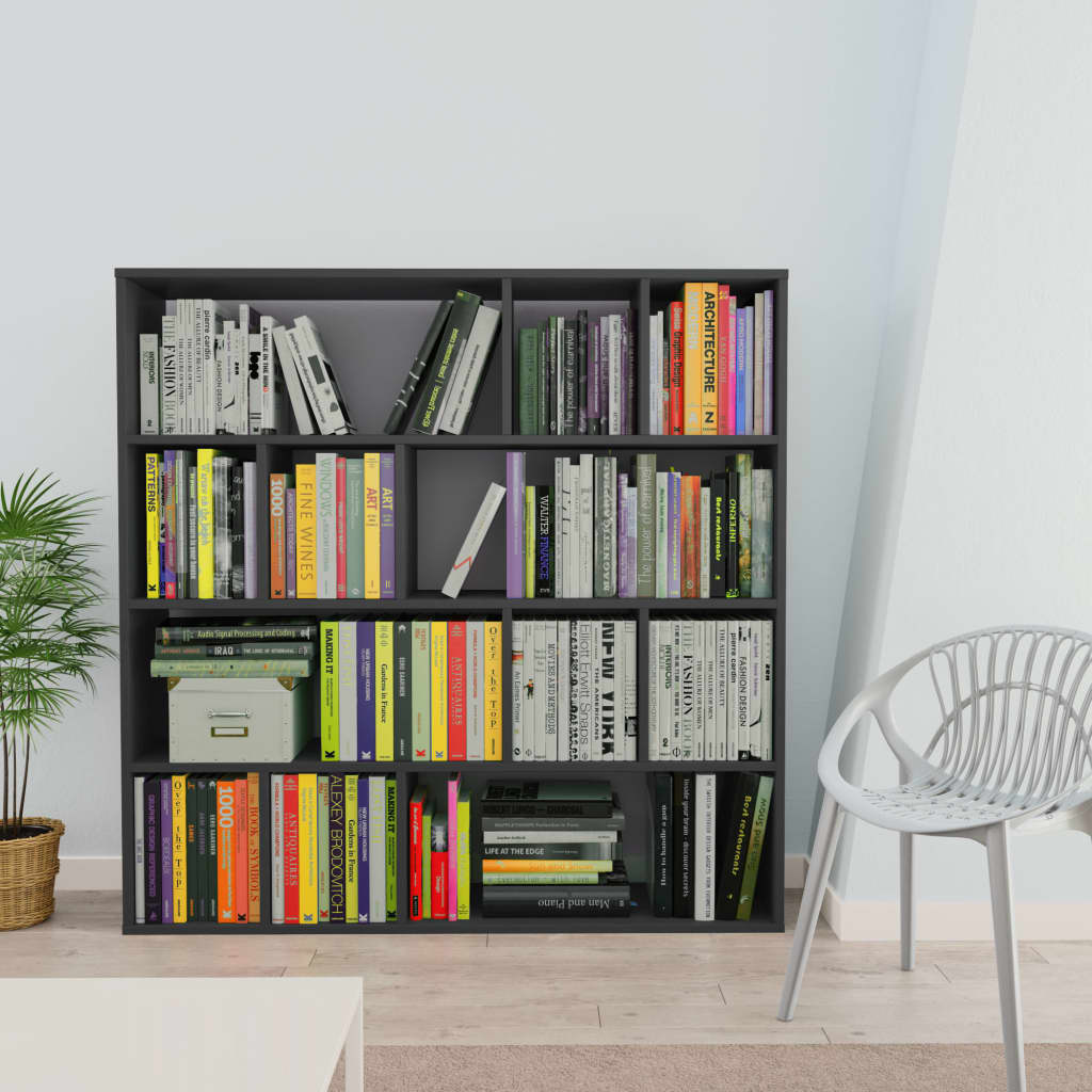 Room Divider/Book Cabinet Grey 110x24x110 cm Engineered Wood