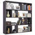 Room Divider/Book Cabinet High Gloss Grey 110x24x110 cm Engineered Wood