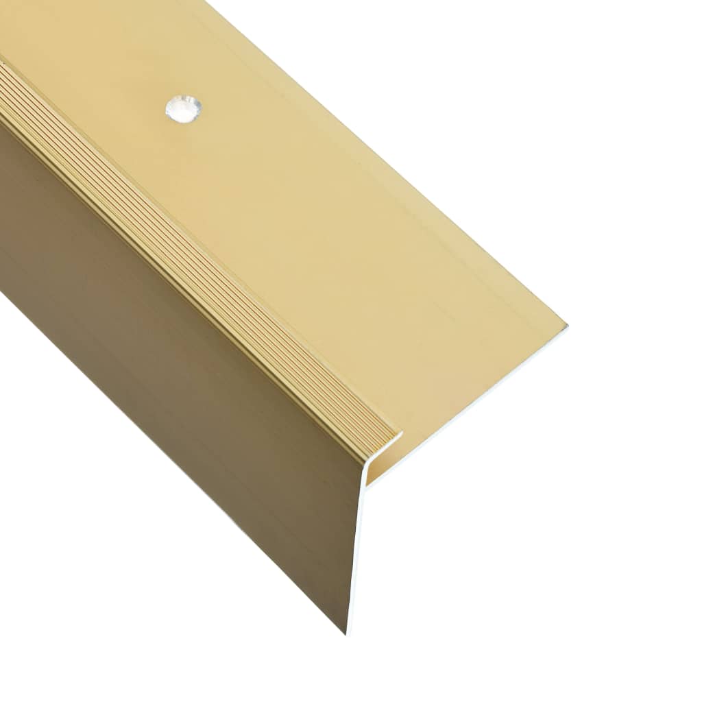 F-shape Stair Nosings 15 pcs Aluminium 134 cm Gold
