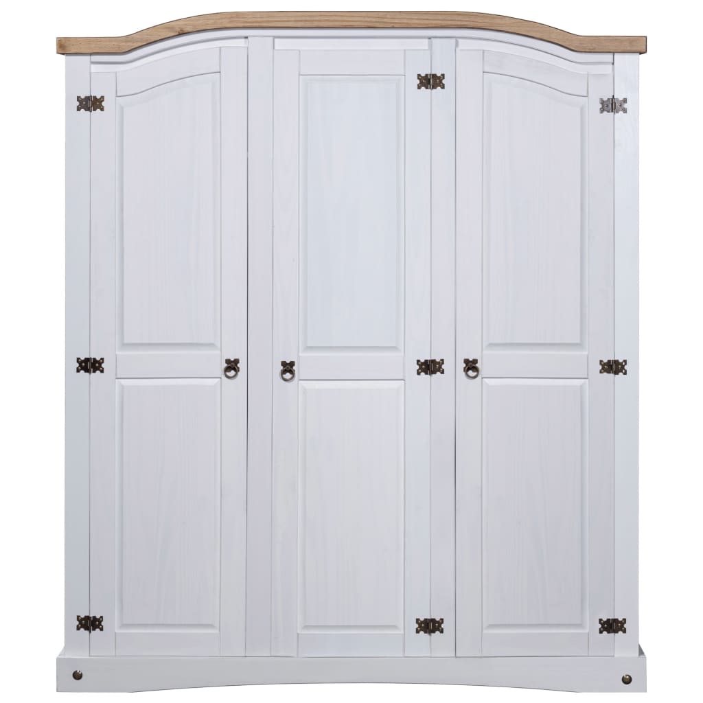 Wardrobe Mexican Pine Corona Range 3 Doors White