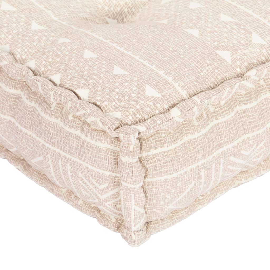 Pouffe 100x100x20 cm Beige Fabric