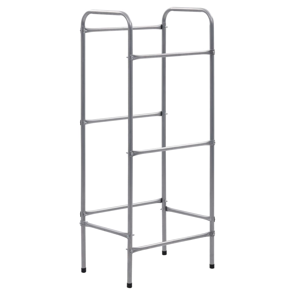 Storage Shelf for 3 Crates Silver 50x33x116 cm Steel