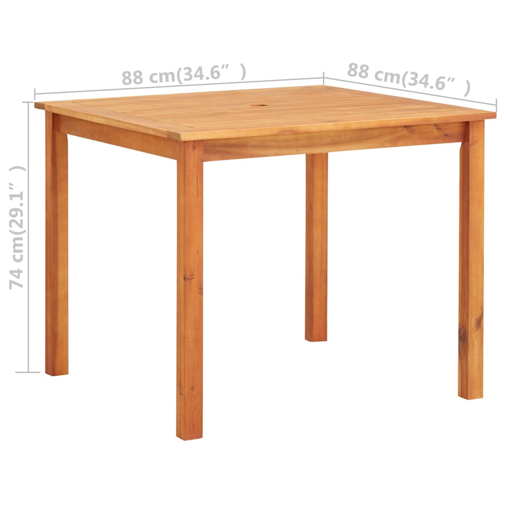 Garden Table 88x88x74 cm Solid Acacia Wood